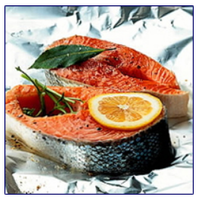 Baked Wild Salmon in Parchment Paper with Olive Oil and Garlic